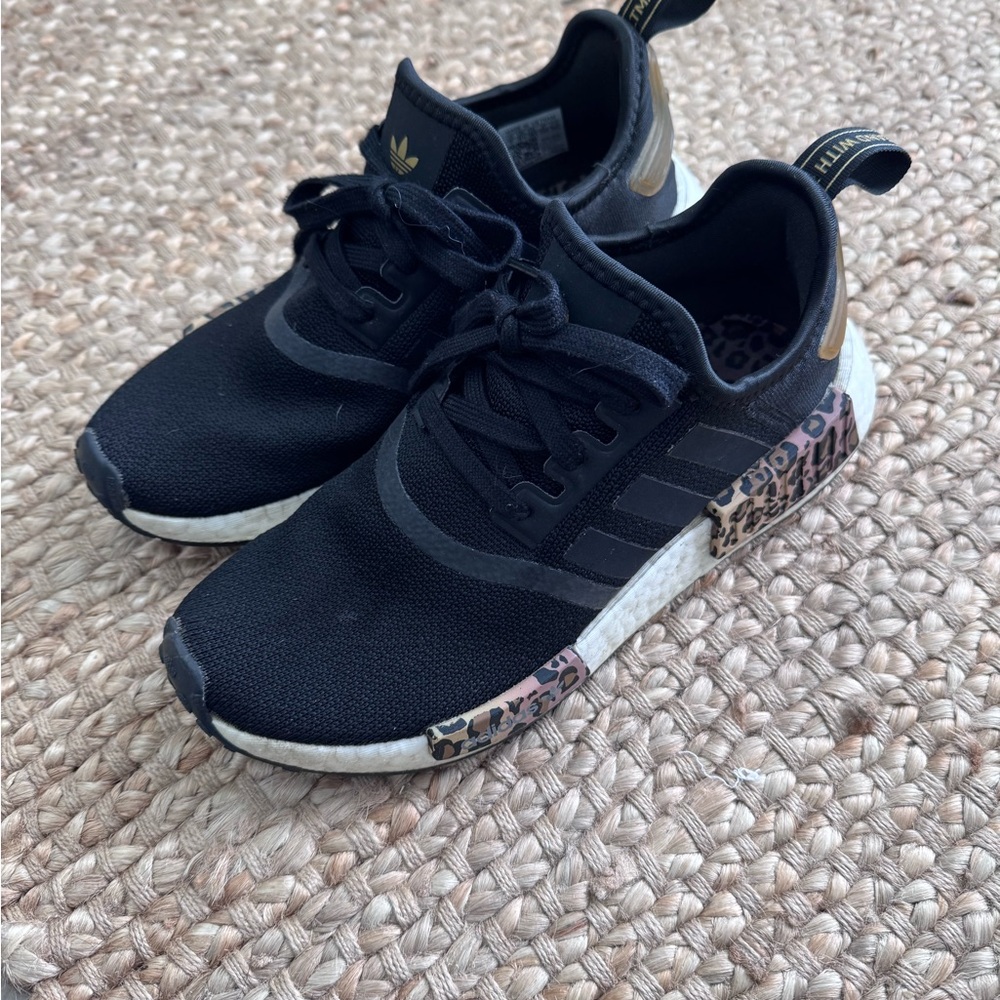 Adidas Black/Gold/Animal Print Sneakers